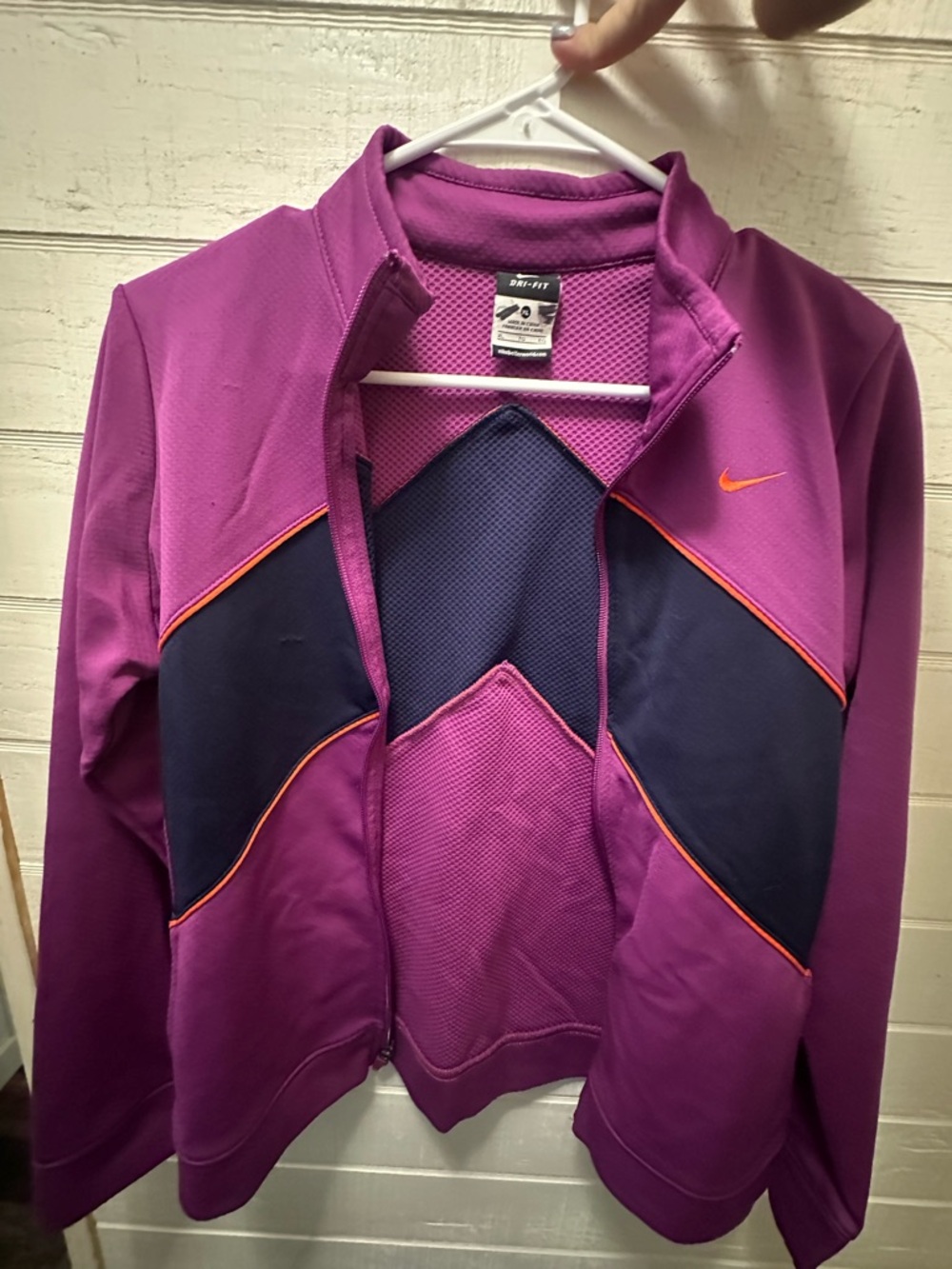 Nike Dri-FIT Magenta Athletic Jacket with Navy Accents